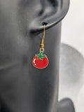 Red tomato earrings, tomato themed jewellery, vegetable lover gifts, novelty themed jewellery, vegan gifts, vegetable earrings, farmer gifts
