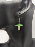 Red cute mushroom earrings, green mushroom jewellery, mushroom lover gifts, mushroom inspired gifts, fairy earrings, fairy inspired Jewelry