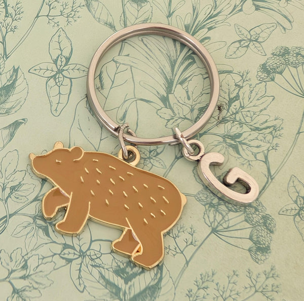 Brown bear keychain, brown bear lover gifts, bear inspired gifts, bear themed, mama bear, animal lover inspired gifts, personalised bear,