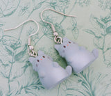 Grey cat earrings, grey cat lover gifts, cat mom gifts, crazy cat lady, cat themed accessories, gifts for a cat mom, gifts for vet,