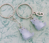 Grey cat keyring, grey cat mom gifts, grey cat lover gifts, grey cat accessories, vet graduate gifts, grey cat themed, cat inspired,