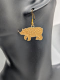 Brown bear earrings, brown bear jewellery, bear lover jewellery gifts, animal lover gifts, animal themed gifts, bear themed accessories