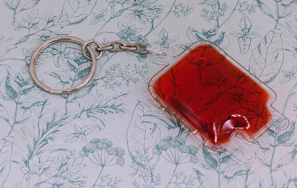 Vampire blood keyring, blood forensic gifts, gifts for doctors, gifts for goths, witch inspired keyring, doctor keychain, nurse keyring,
