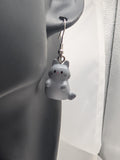 Grey cat earrings, grey cat lover gifts, cat mom gifts, crazy cat lady, cat themed accessories, gifts for a cat mom, gifts for vet,
