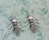 Silver ant earrings, ant inspired jewellery, ant lover gifts, ant farming, ant farmer gifts, insect earrings, gifts for insect lovers,