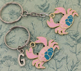 Pink crab keyring, crab lover accessories, crab fishing gifts, fisherman keyring, fisherman gifts, nautical themed gifts, crabbing gifts