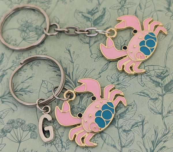 Pink crab keyring, crab lover accessories, crab fishing gifts, fisherman keyring, fisherman gifts, nautical themed gifts, crabbing gifts