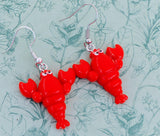 Red cute lobster earrings, lobster lover jewellery, lobster themed gifts ideas, sea animal inspired jewellery, fish earrings, ocean themed,
