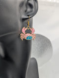 Pink cute crab earrings, crab themed jewellery, gifts for crab lovers, star sign inspired gifts, crabbing gifts, seaside themed gifts,