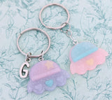Glittery pastel UFO spaceship keyring, UFO believer gifts, alien themed gifts, space geek gifts, science teacher gifts, UFO researcher