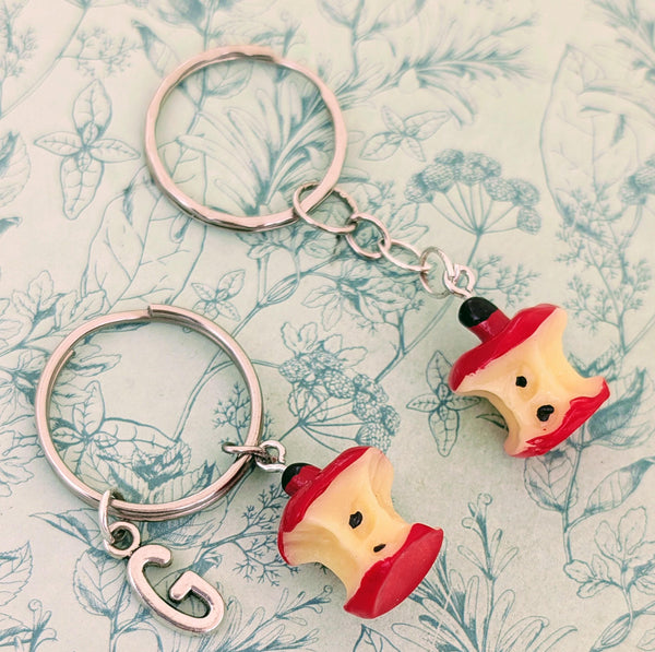 Apple fruit keyring, fruit lover gifts, quirky novelty keyrings, gifts for vegans, gifts for vegetable growers, gifts for gardeners, fruity