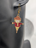 Cute scarecrow novelty earrings, scarecrow novelty jewellery, farmers wife gifts, gifts for farmers, fun novelty gifts, scarecrow inspired