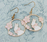 Cute white rabbit earrings, white rabbit jewellery, rabbit lover gifts, Easter style earrings, Easter themed jewellery, Easter inspired gift