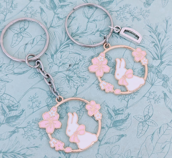 White rabbit personalised keyring, white rabbit lover gifts, rabbit accessories, rabbit themed gifts, Easter themed gifts, Easter keyring
