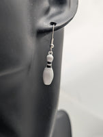 Bowling pin earrings, novelty fun earrings, bowling team gifts, bowling lover gifts, ten pin bowling skittles earrings, unusual earring gift