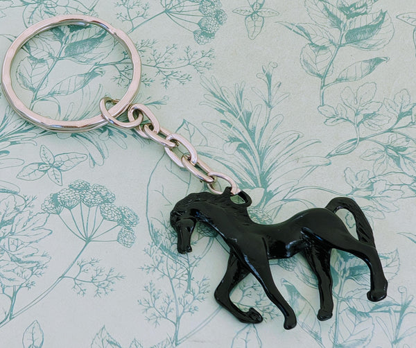 Black horse keyring, black horse lover gifts, horse mum gifts, horse trainer gifts, horse vet gifts, horse themed, horse rider lover,