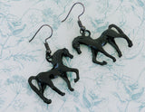 Black horse earrings, black horse jewellery, horse lover gifts, equestrian gifts, equestrian earrings, horse trainer gifts, horse themed,