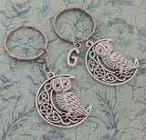 Witch owl keyring, celestial witch keychain, celestial accessories, witch lover gifts, owl inspired gifts, gifts for witches, owl themed