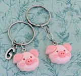 Pink pig keyring, pig mom gifts, pig style accessories, gifts for pig lovers, piggy gifts, animal lover gifts, pig farmer, pig fan gifts,