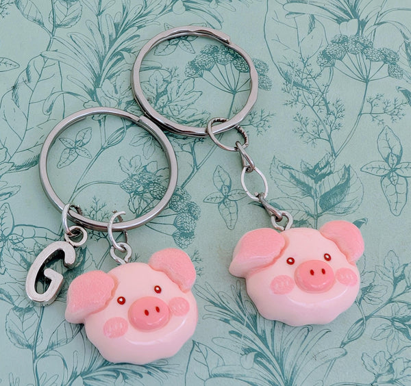 Pink pig keyring, pig mom gifts, pig style accessories, gifts for pig lovers, piggy gifts, animal lover gifts, pig farmer, pig fan gifts,