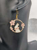 Cute white rabbit earrings, white rabbit jewellery, rabbit lover gifts, Easter style earrings, Easter themed jewellery, Easter inspired gift