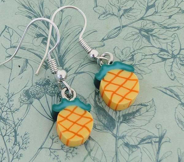 Cute pineapple fruit earrings, pineapple themed jewellery, pineapple fruit lovers, pineapple themed gifts, fruit lover gifts, chef earrings,