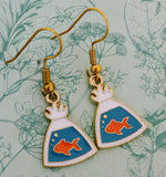 Goldfish earrings, goldfish jewellery, fish lover gifts, nautical themed gifts, marine biologist gifts, fish inspired, fish mom gifts,