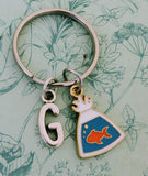 Goldfish keyring, goldfish keychain, goldfish lover gifts, goldfish inspired, nautical themed, fish mum gifts, fish accessories, sea animal