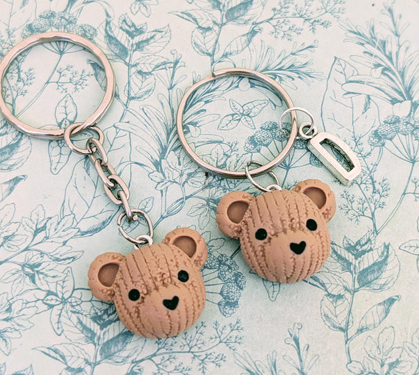 Teddy bear keyring, teddy bear keychain, teddy bear lover gifts, bear themed, zoo keeper gifts, beer inspired, brown bear accessories