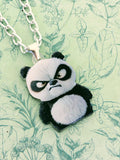 Angry panda necklace, panda themed jewellery, panda lover gifts, bear inspired gifts, zoo keeper gifts, panda accessories, animal themed