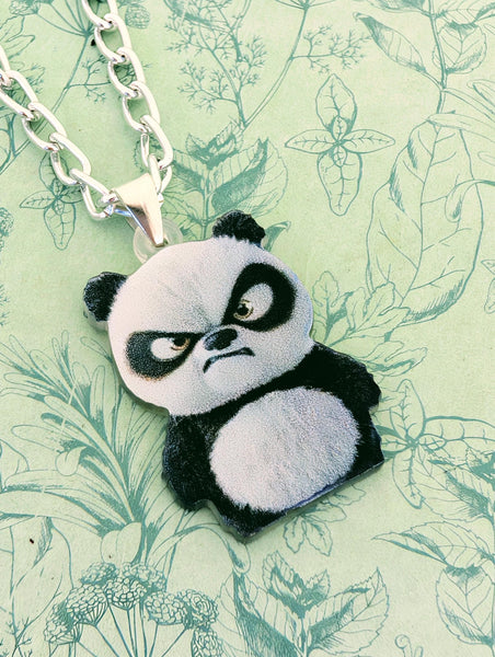 Angry panda necklace, panda themed jewellery, panda lover gifts, bear inspired gifts, zoo keeper gifts, panda accessories, animal themed