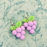 Purple grape earrings, purple grape jewellery, grape lover gifts, fruit lover gifts, Vegan inspired, wine lover gifts, wine inspired,