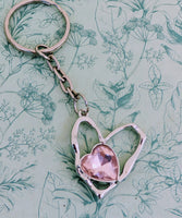 Pink heart keyring, heart themed accessories, gifts for girlfriends, anniversary gifts, gifts for daughters, pink heart inspired,