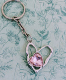 Pink heart keyring, heart themed accessories, gifts for girlfriends, anniversary gifts, gifts for daughters, pink heart inspired,
