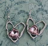 Pink cute heart earrings, pink heart jewellery, heart themed gifts, heart themed jewellery, anniversary gift ideas, gifts for girlfriends,