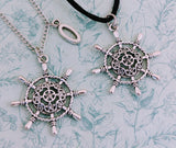 Pirate ship lover necklace, pirate ship wheel, pirate themed jewellery, boat lover gifts, boat inspired gifts ideas, nautical style jewelry