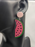 Watermelon earrings, statement earrings, watermelon jewelry, fruit earrings, fruit jewelry, fruit lover gifts, summer earrings, summer gifts