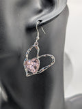 Pink cute heart earrings, pink heart jewellery, heart themed gifts, heart themed jewellery, anniversary gift ideas, gifts for girlfriends,