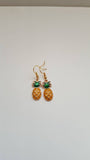 Pineapple earrings, gold earrings, fruit earrings, quirky earrings, food earrings, holiday earrings, tropical earrings, novelty earrings