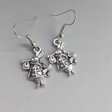 Rabbit earrings, rabbit jewelry, wonderland earrings, fandom earrings, fandom jewelry, gifts for her, cute earrings, Easter earrings