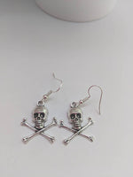 Skull earrings, skull jewelry, charm earrings, pirate earrings, punk earrings, punk jewelry, gothic earrings, gothic jewelry,