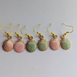 Seashell earrings, beach jewelry, beach earrings, clam earrings, ocean earrings, shell earrings, gifts for her, dangly earrings,