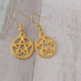 Pentagram earrings, pentagram gifts,  wiccan earrings, wiccan jewelry, gothic earrings, witch gifts, goth earrings, witch earrings,