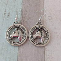 Horse earrings, horse jewelry, cowgirl earrings, farm earrings, rodeo earrings, animal earrings, animal jewelry, pony earrings,