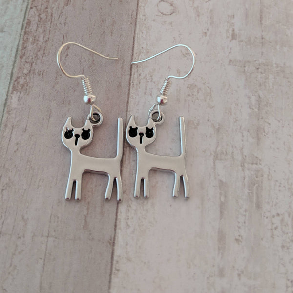 Cat earrings, cat jewelry, gifts for her, pet jewelry, pet earrings, animal earrings, animal jewelry, animal lover gift, novelty earrings