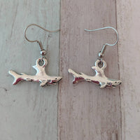 Shark earrings, fish earrings, ocean earrings, summer earrings, gifts for her, nautical earrings, shark gift, animal earrings,