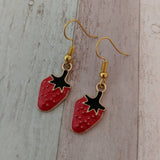 Strawberry earrings, fruit earrings, food earrings, strawberry jewellery, fruit lover gifts, bridesmaid gifts, strawberry inspired,