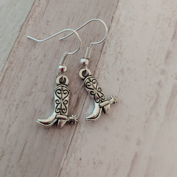 Cowboy boots earrings, cowgirl earrings, rodeo earrings, lasso earrings, gifts for her, western earrings, cowboy jewelry, gifts for her