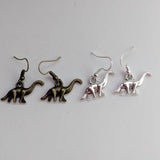 Dinosaur earrings, dinosaur jewelry, brontosaurus earrings, dino earrings, archeologist gifts, animal earrings, gift for her, dino accessory