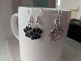 Dog paw earrings, paw print earrings, paw print jewellery, paw print gifts, dog paw inspired, dog lover gifts, dog walker gifts,